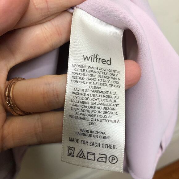 Wilfred Aritzia Dress Light Purple Lavender Mini Long Sleeve Sweetheart Seam 12 - Picture 10 of 11